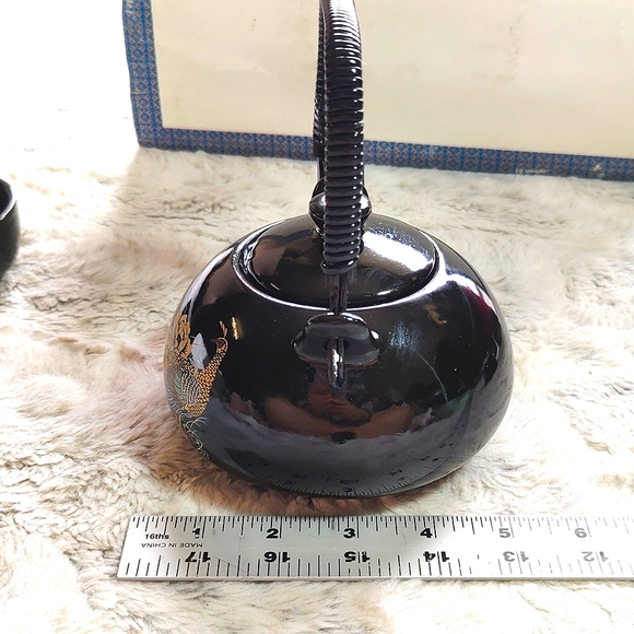 High Class Tea Pot Dining New Set Of 7 Tea Set Vintage Black And